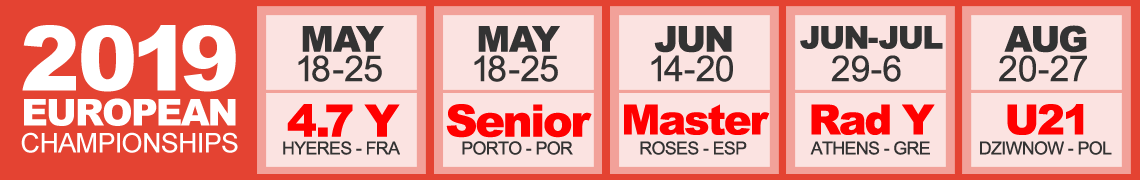 2019 Laser European championships dates