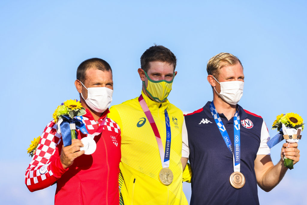 ilca dinghy men olympic podium